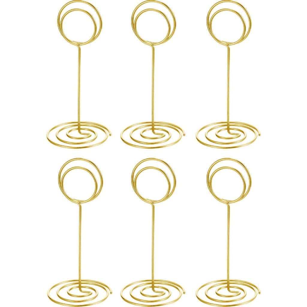 Porta-Cartões De 6 Peças Número Da Mesa Dourada Casamento De Centro Fotos Clipes De Arame Memo Nota