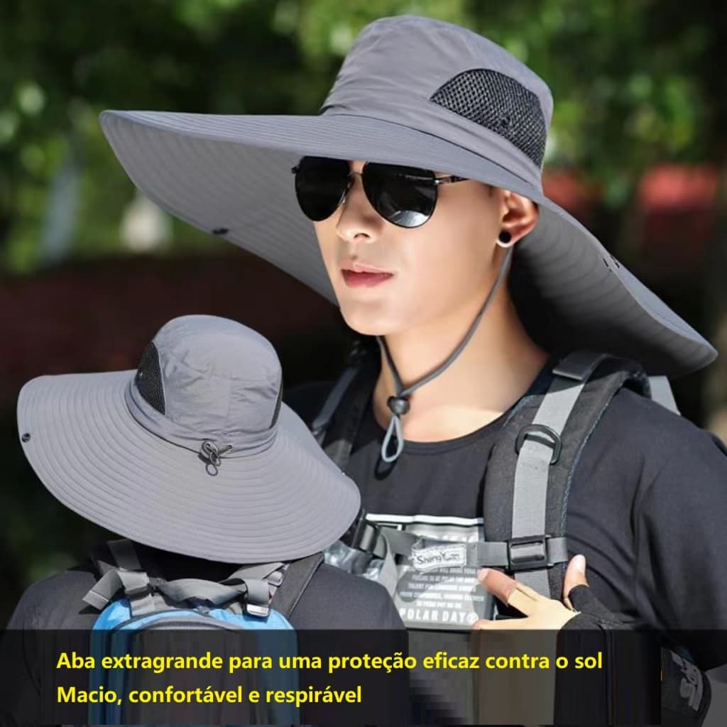 Chapéu De Sol Com Aba Larga De Verão Para Pesca Ao Ar Livre Caminhada Proteção UV Anti-Pescoço Visor