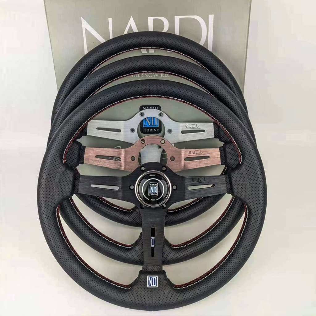 【 ITSOK 】ND nardi Volante  Titânio/Fibra De Carbono 14 Polegadas De Aço Inoxidável Com kit De Reforço De Botão De Buzina