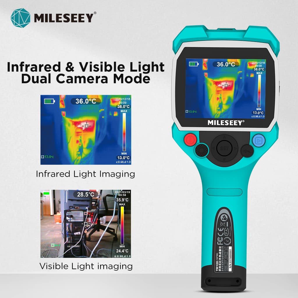 ★ Mileseey Câmera De Imagem Térmica Portátil Com Resolução IR De 256 * 192 , Tela LCD De 3.5 Polegadas IP65 À Prova D'ág