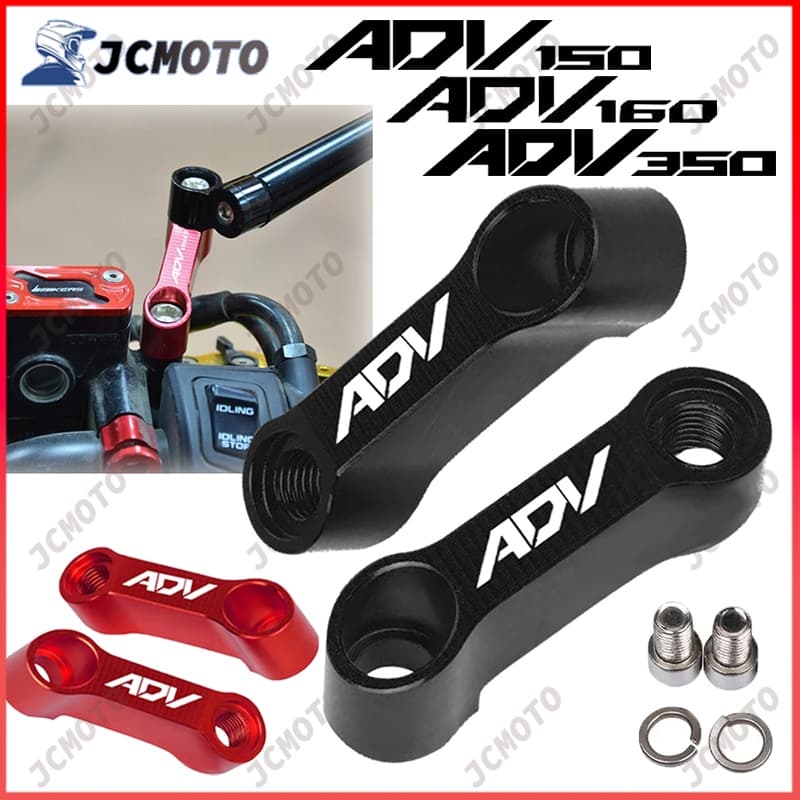 2 Pacotes Adequados Para Honda ADV 160/150/350 ADV160 ADV350 Extensão Do Espelho Da Motocicleta Riser Retrovisor Suporte Adaptador De Dianteiro