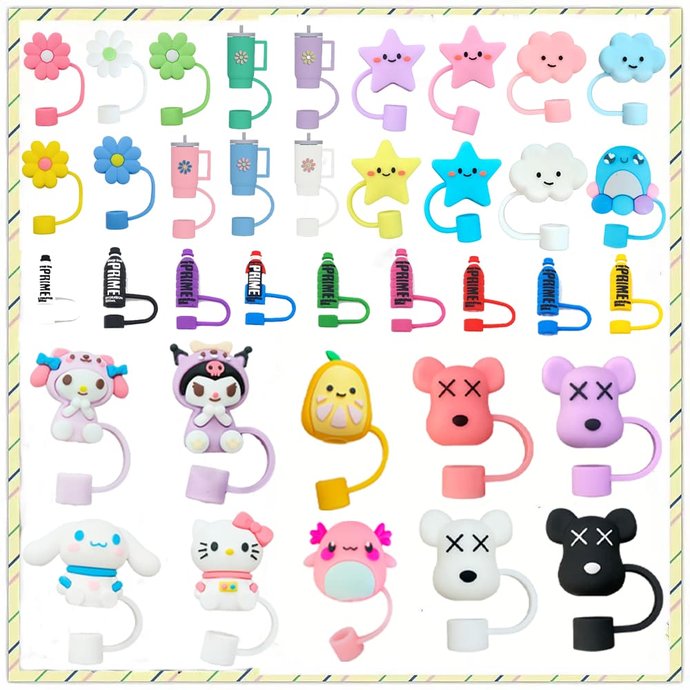 1pcs Desenho Animado Sanrio Palha 30 E 40 Compatível Com A Cabeça De silicone Reutilizável Tampa Protetora Para Beber