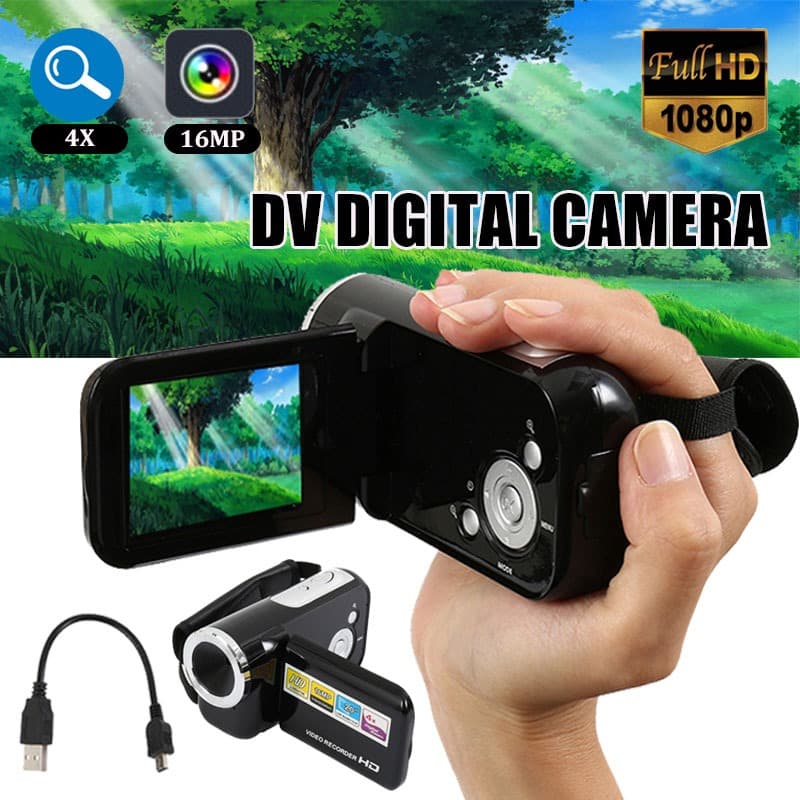 Mini Câmera De Vídeo Câmera Digital DV HD 1080P De 270 Graus Rotação Leve 6MP Profissional HD 2.0 Polegadas Tela LCD