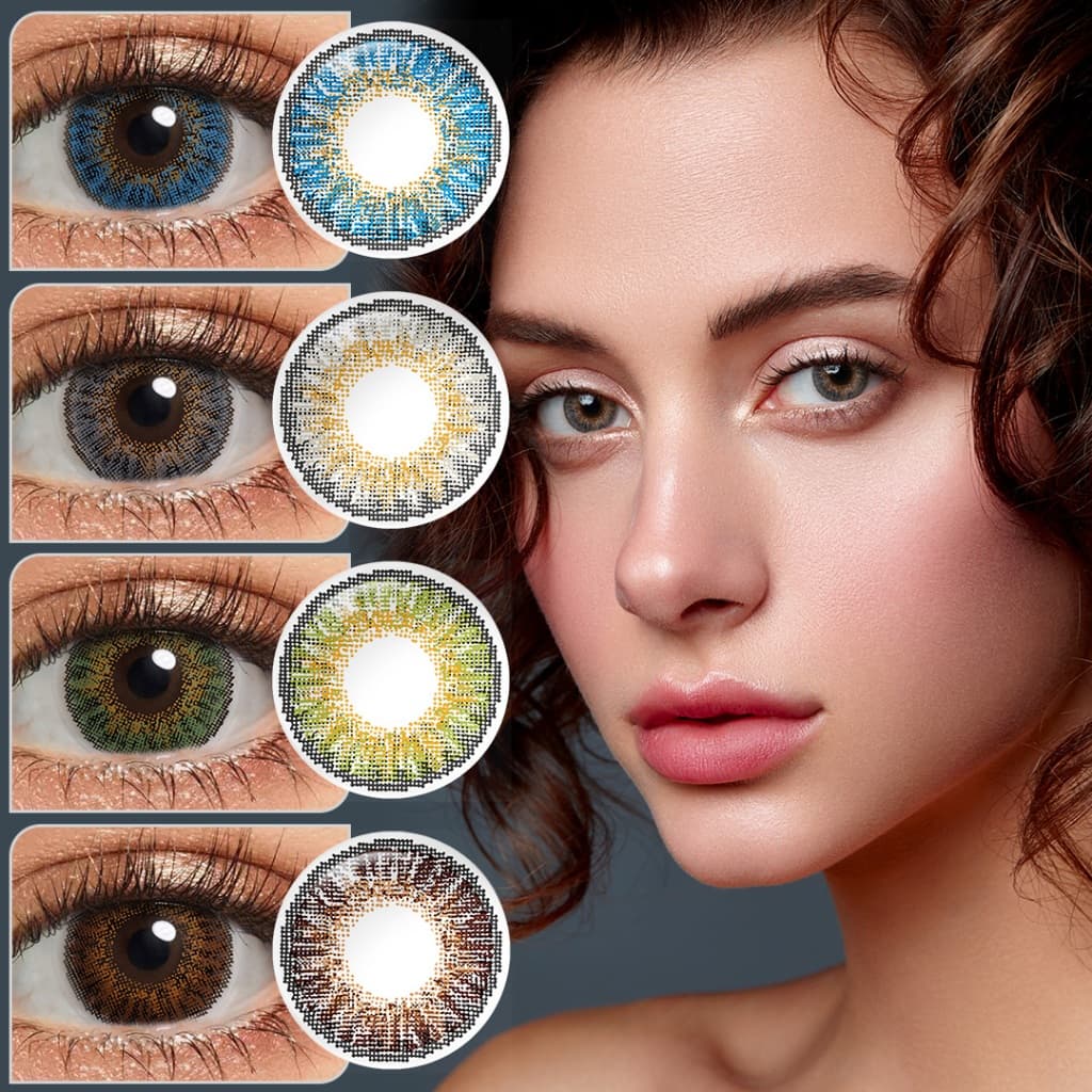2 Pcs Lentes De Contato De 3 Tons De Cor Magister lente de contato colorida  Big Eyes With Free Case 14,5mm Múltiplas Cores Disponíveis