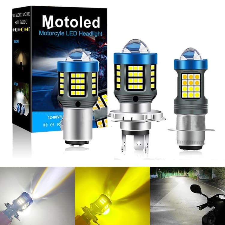 360 ° Luz De LED Para Mini Lâmpada De Condução De Motocicleta M5 T19 P15D H4 H6 Farol DC12V-60V 8000LM White + Yellow Acessório Bicolor Super Brilhante