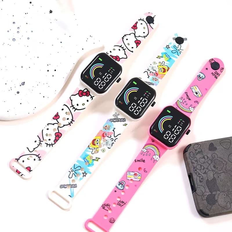 Stitch Olá KT Relógio Digital LED De Pulso Para Meninas E Meninos