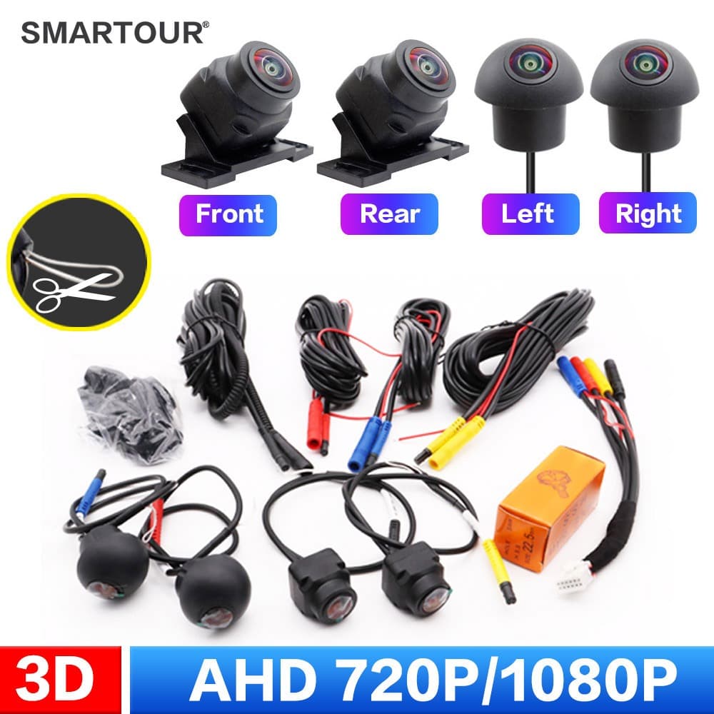 Smartour AHD 1080P/720P 3D 360 Graus View Car Camera Câmera Traseira Dianteira Esquerda Direita HD Para Rádio Universal 360 Stereo Player