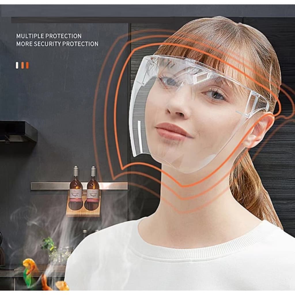 Face Shield Oculos Acrilico Máscara De Grandes Dimensões Protetor Facial Oculos Escoluros / Culoos De Ciclismo De Segun