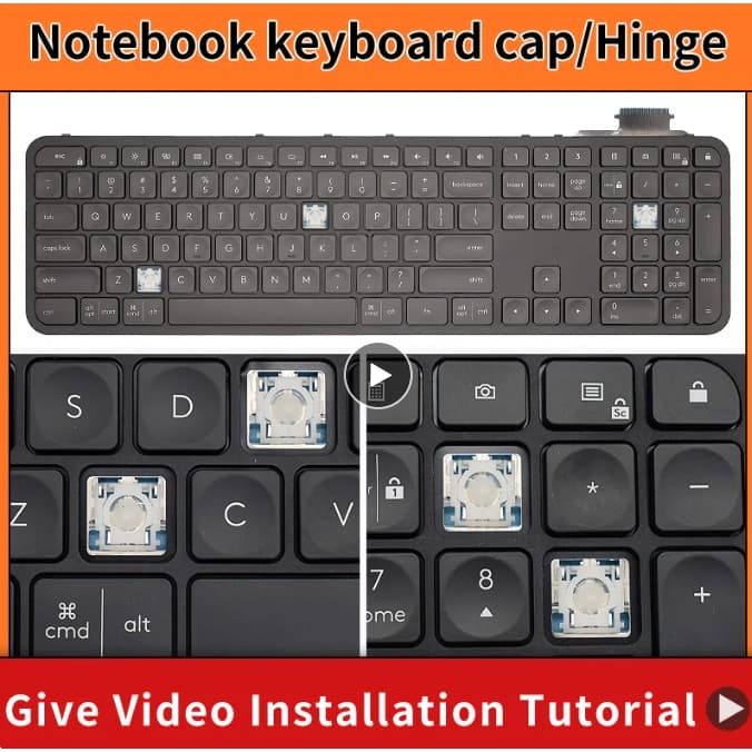 Chave De Substituição Tampa De & Clip Dobradiça Para Logitech Craft MX Teclado KEY Clips GreyBlack