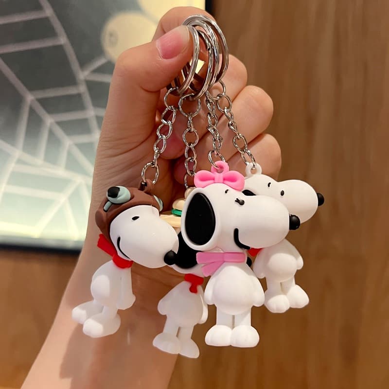 Charlie Brown Snoopy Chaveiro Ação Do Porta-Chaves Figura De Brinquedos Mochila Pingente Acessórios Para Carros Presente