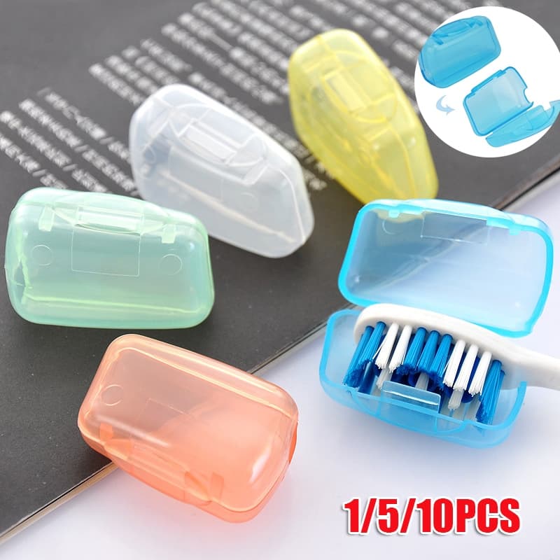 1/5/10pcs Tampa Da Cabeça Escova De Dentes Caixa De Armazenamento Para Acampamento De Caminhadas De Viagem