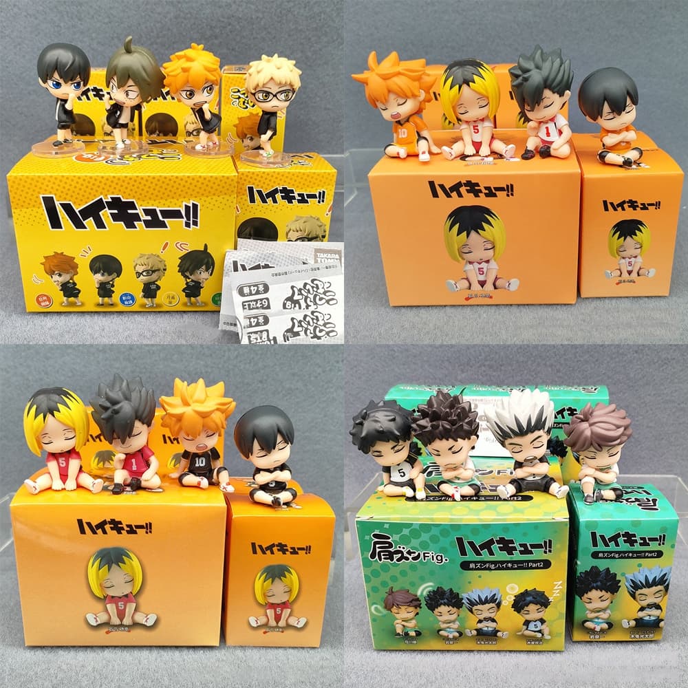 4Pcs/Set Anime Haikyuu ! Figure Hina Hinata Shoyo Tobio Kageyama Bokuto Kotaro Akaashi Keiji Oikawa Tooru Iwaizumi Hajime Q Versão Figuras De Ação Em PVC Modelo Doll Toys