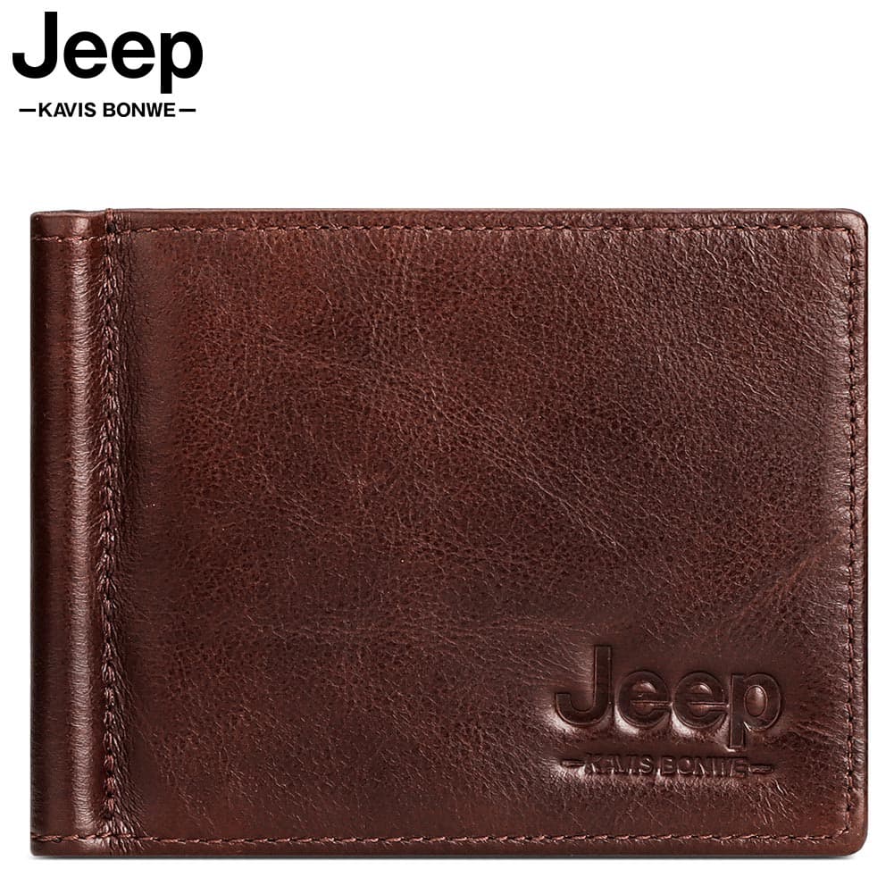 Homens Clipe De Dinheiro Couro Bifold Masculino Bolsa Horder Cartão Carteira Masculina Magro Braçadeira