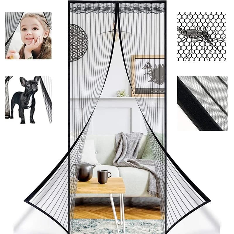 Modelo atualizado tela magnética da porta com fechamento automático ímã embutido anti-mosquito cortina de porta