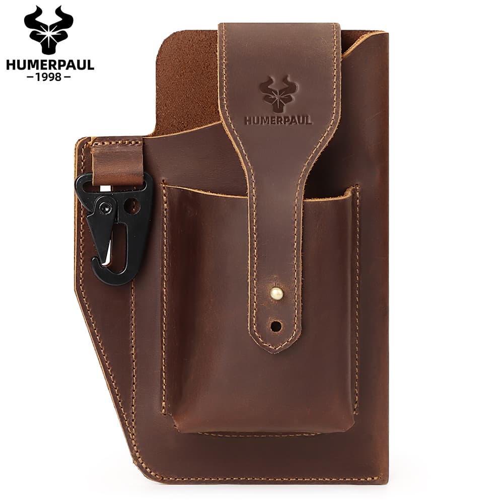 Bolsa De Cintura HUMERPAUL , Para Telefone Chaves Em Couro Genuíno