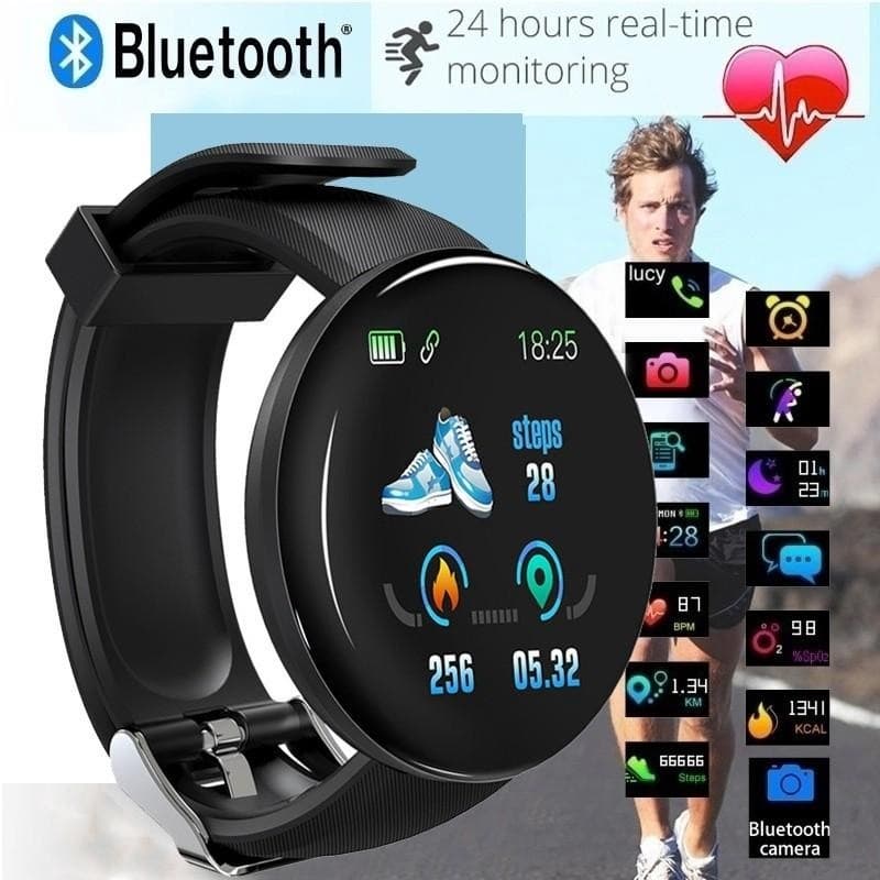 O Novo Pedômetro D18 Tela Colorida Monitoramento Da Frequência Cardíaca E Pressão Arterial Smart Bracelet Round Health Exercise Pedometer