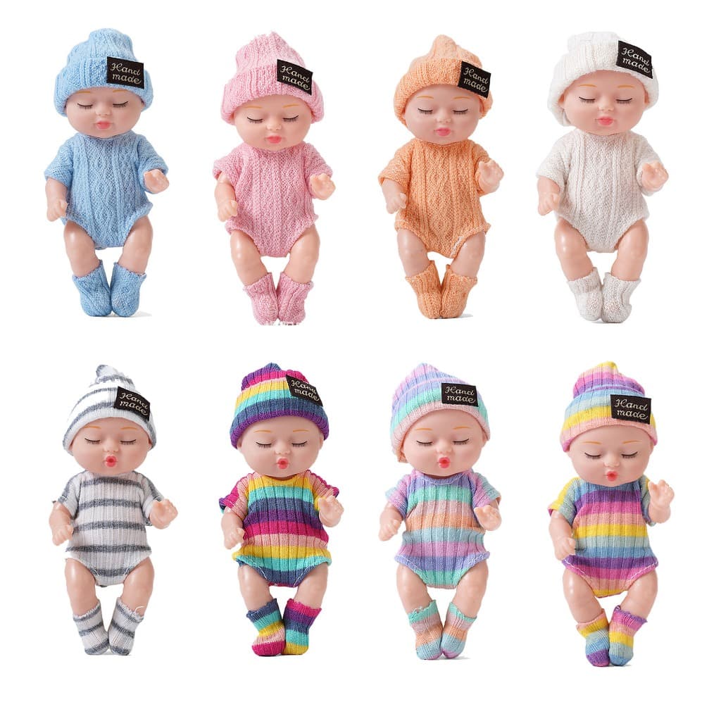 Boneca Bebe Silicone Reborn Simulação  Dormir Bebê Mini Fofa Menino Realista Vestido De Brinquedos Meninas Dia Das Crianças Presentes Para Meninas
