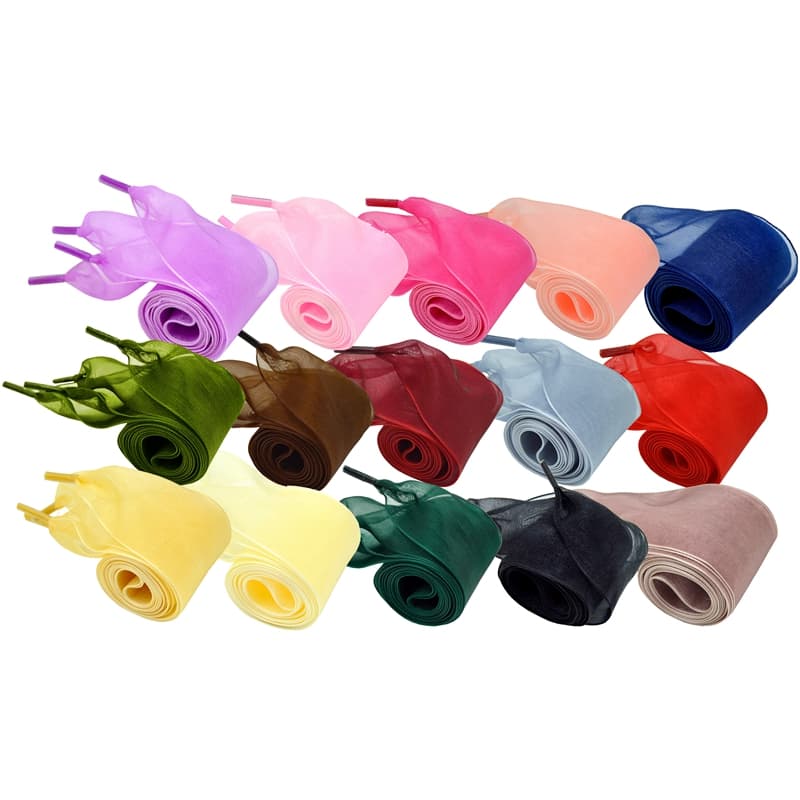 120-140cm Fashion Wide Shoelace Ribbon Laces De Organza Para Sapatos Esportivos Casuais Tênis De Botas Caminhadas