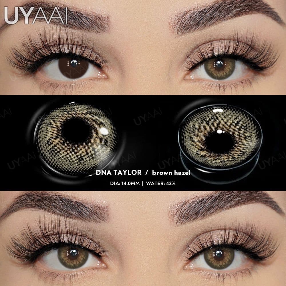 UYAAI 1 Par DNA Taylor Series Moda Lentes De Contato De Alta Qualidade Sun-kissed Girl Blue Contatos Brown Beleza