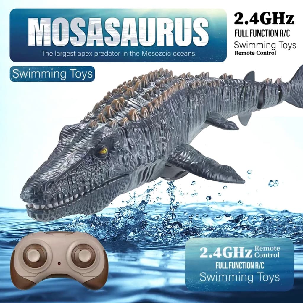 RC Brinquedos De Simulação Mosasaurus Shark Crocodile Mosas Boat Toys 2.4G Controle Remoto De Animais Robôs Educativos Peixes Elétricos Para Crianças Meninas