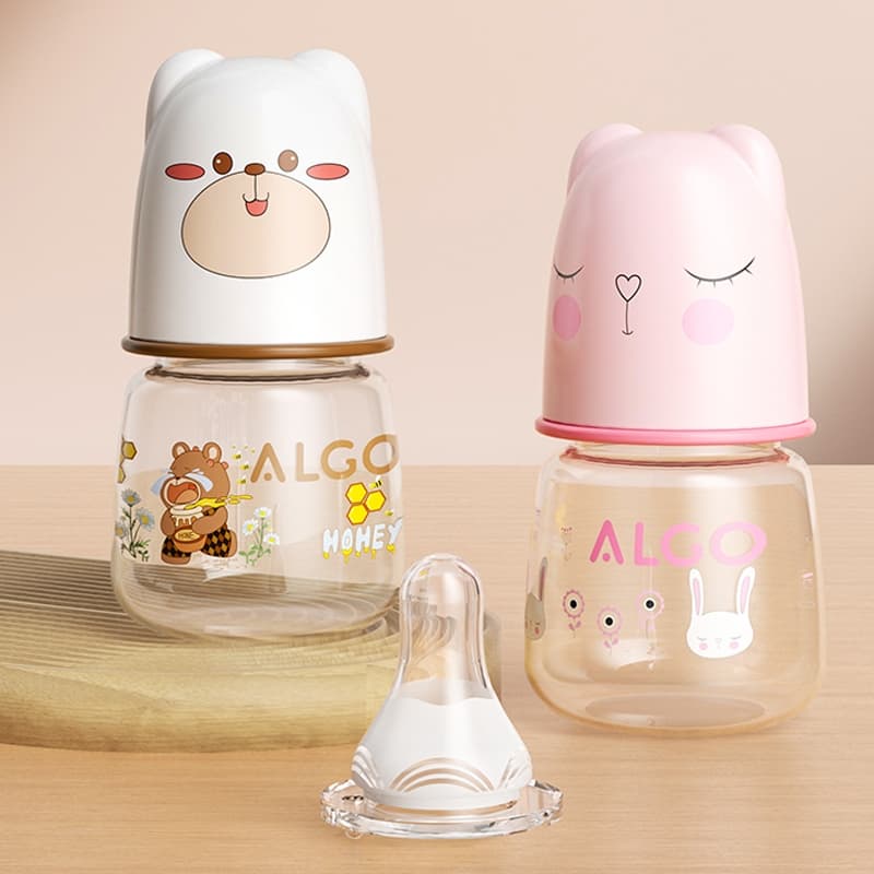 ALGO Recém-Nascido Biberão Transparente ppsu mini Fofo animal 60ml Mãe E Bebê