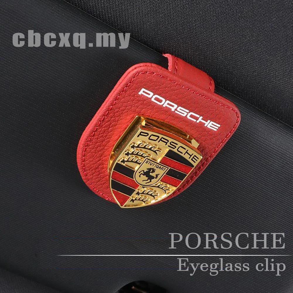 Porsche Glasses Clip Cayenne Macan /Paramela /718 /911 Armazenamento de óculos de sol Porsche Produtos de couro Interior