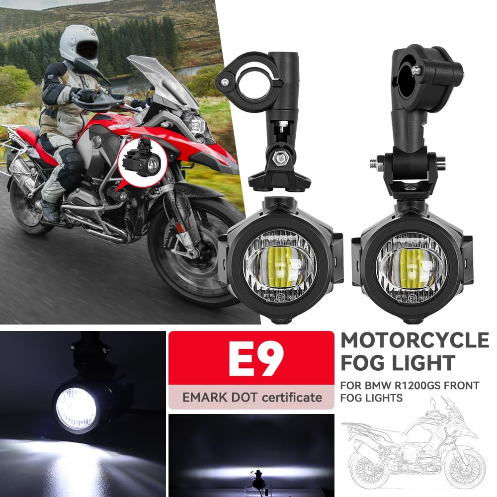 Universal Motocicleta LED Farol Lente Do Projetor ATV Lâmpada De Condução Luz Nevoeiro Para BMW R1250GS ADV F800GS Auxiliar Holofote