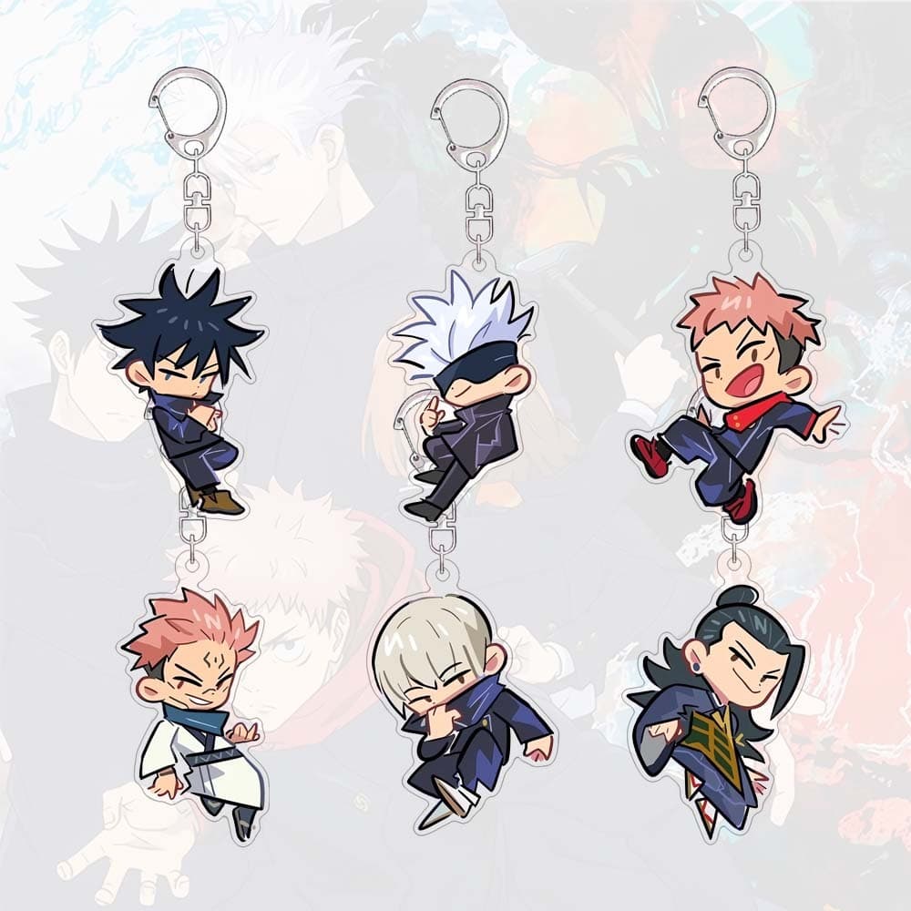 Chaveiro Jujutsu Kaisen Cartoon Ornamento Acrílico Acessórios Correntes Chaves Pingente Fofo