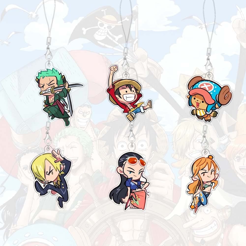Alças Telefônicas One Piece Surrounding Acrylic Couple Bag Charms Lanyards Acrílico Pingente Acessórios Telefônicos