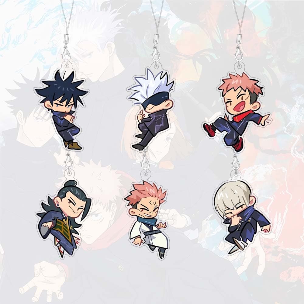 Alças Telefônicas Jujutsu Kaisen Animação Periférica Versão Q Pingente Acrílico Cartoon