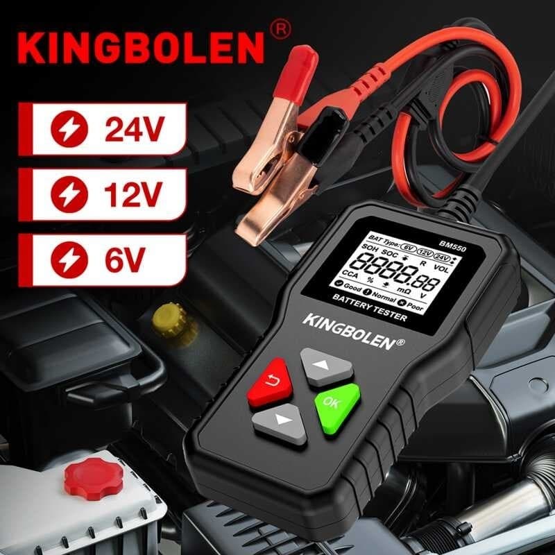 KINGBOLEN BM550 , BM550 PLUS Testador De Baterias Para Carros 6V 12V 24V Analisador Automático