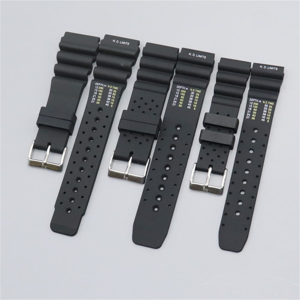 Pulseira De silicone De 20mm 22mm 24mm Para Seiko Mergulhador Com Anel De Aço Acessórios De