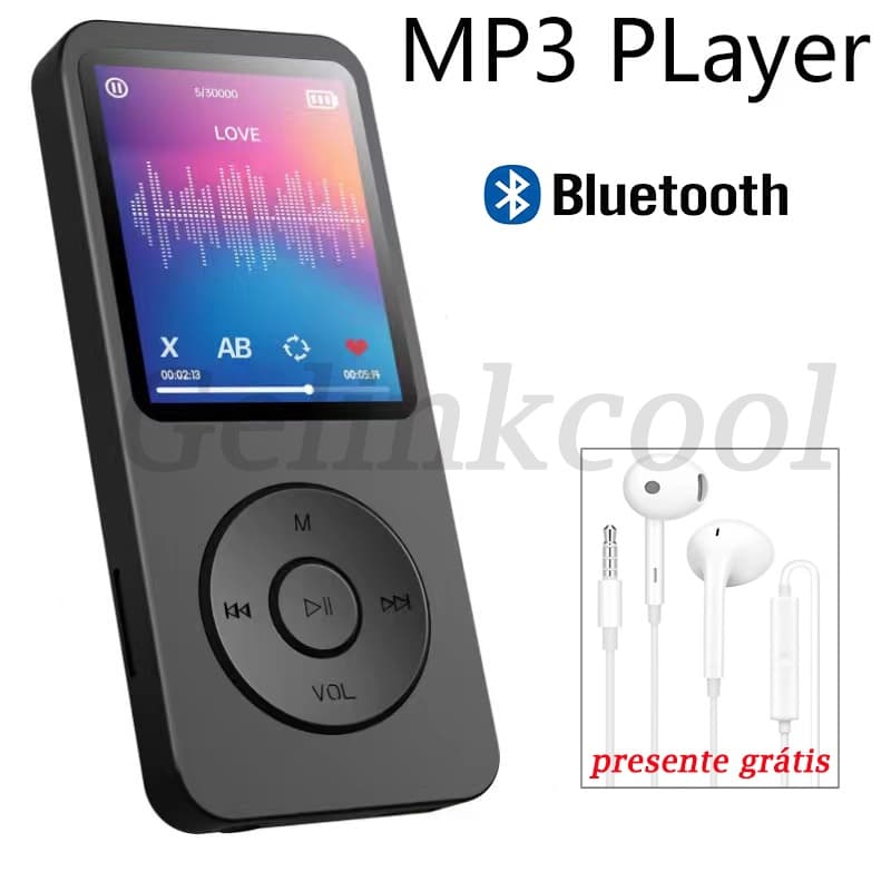 Bluetooth 5.0 MP3 Player HIFI Música Esporte Alto-Falantes MP4 Media Rádio FM Gravador De Voz Leitor De Ebook