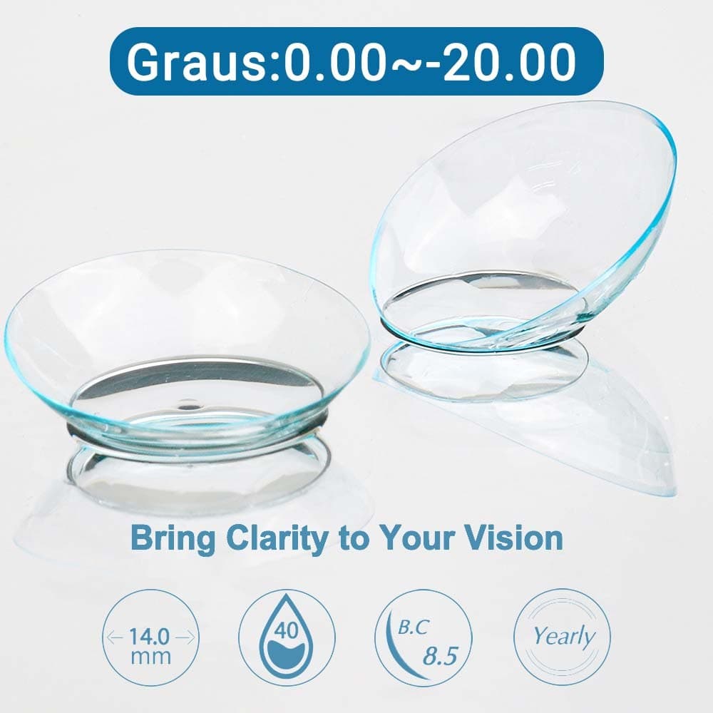 Lentes De Contato De Grau KSSEYE (P : 0.00 ~-20.00) Maquiagem Anual/Natural 1 Par (2pcs) 14.0mm Transparentes