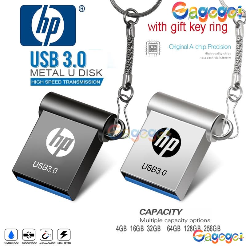 Pendrive  HP 3.0 2TB Unidade Flash Metálica 1TB 128GB 8GB 16GB 32GB 64GB Bastão De Memória De Disco De Alta Velocidade