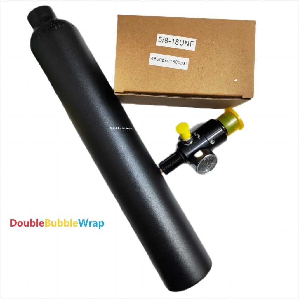 0.38L Frasco De Alumínio Plano Preto Fosco 50mm OD 5/8 "-18 UNF Rosca De Entrada 20Mpa 4500psi Tanque Para Mergulho Cilíndrico