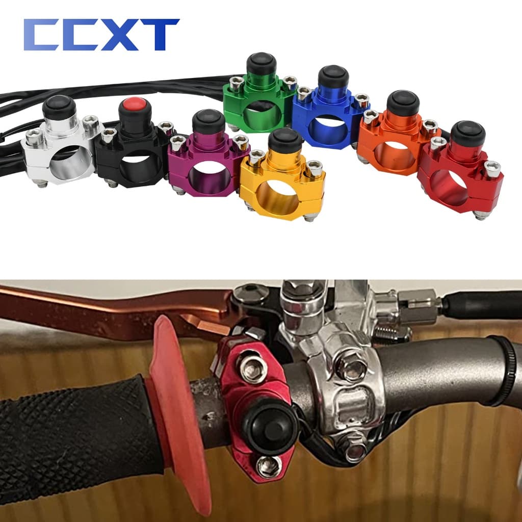 Interruptor De Parada Do Motor Da Motocicleta CNC De 7/8 Polegadas 22mm Botão De Pressão Momentary Universal Para