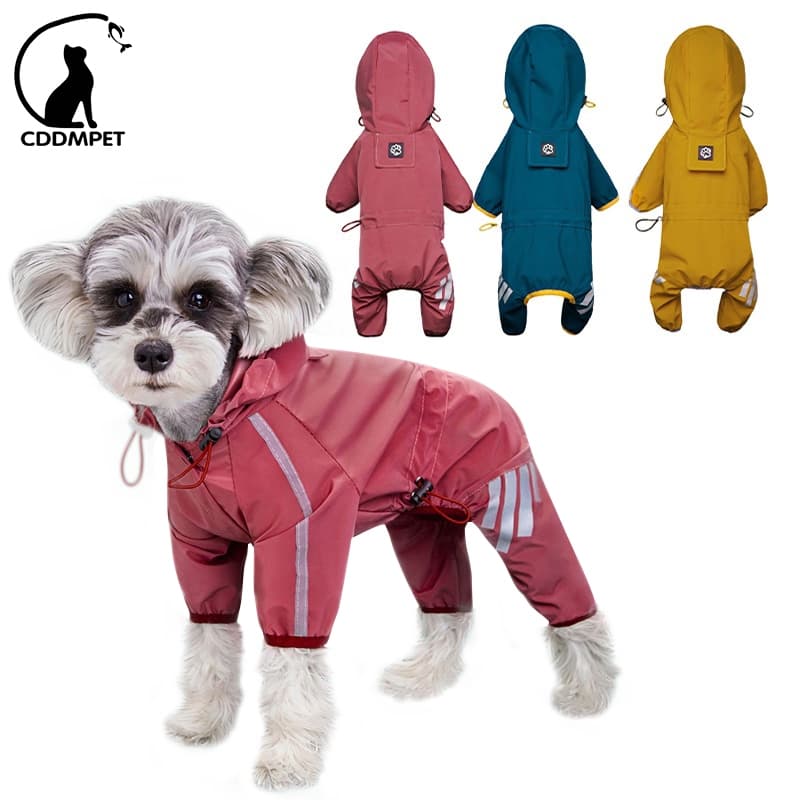 Capa De Chuva Cachorro Reflexiva À Prova D'água Roupa Para Cães Pequenos E Médios Macacão Casaco