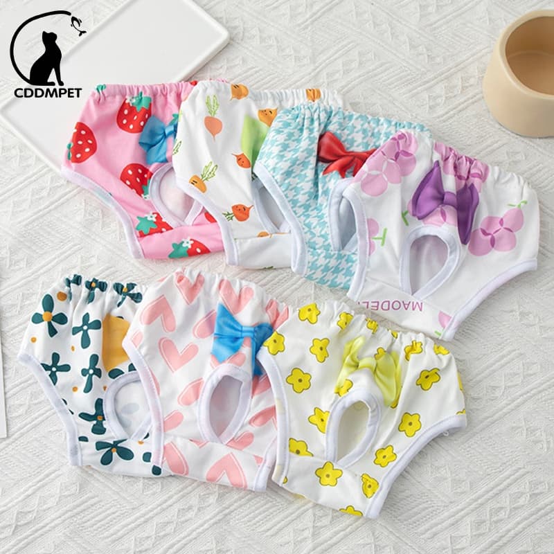 Calças Fisiológicas Laváveis Para Cães Cachorro Fêmeas Animais De Estimação Calcinha Fraldas