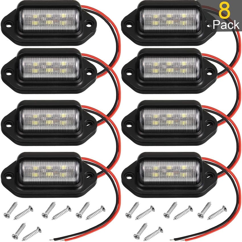Luz Traseira À Prova D'água 6 LED D'água 12-24V Para Faróis De Placas De Caminhão