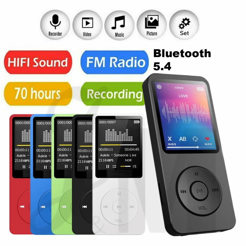Mini Mp4 Bluetooth Player MP3 Portátil Com Alto-Falante Embutido Pode Ser Usado Para Gravação , Reprodução De Música E Outras Funções