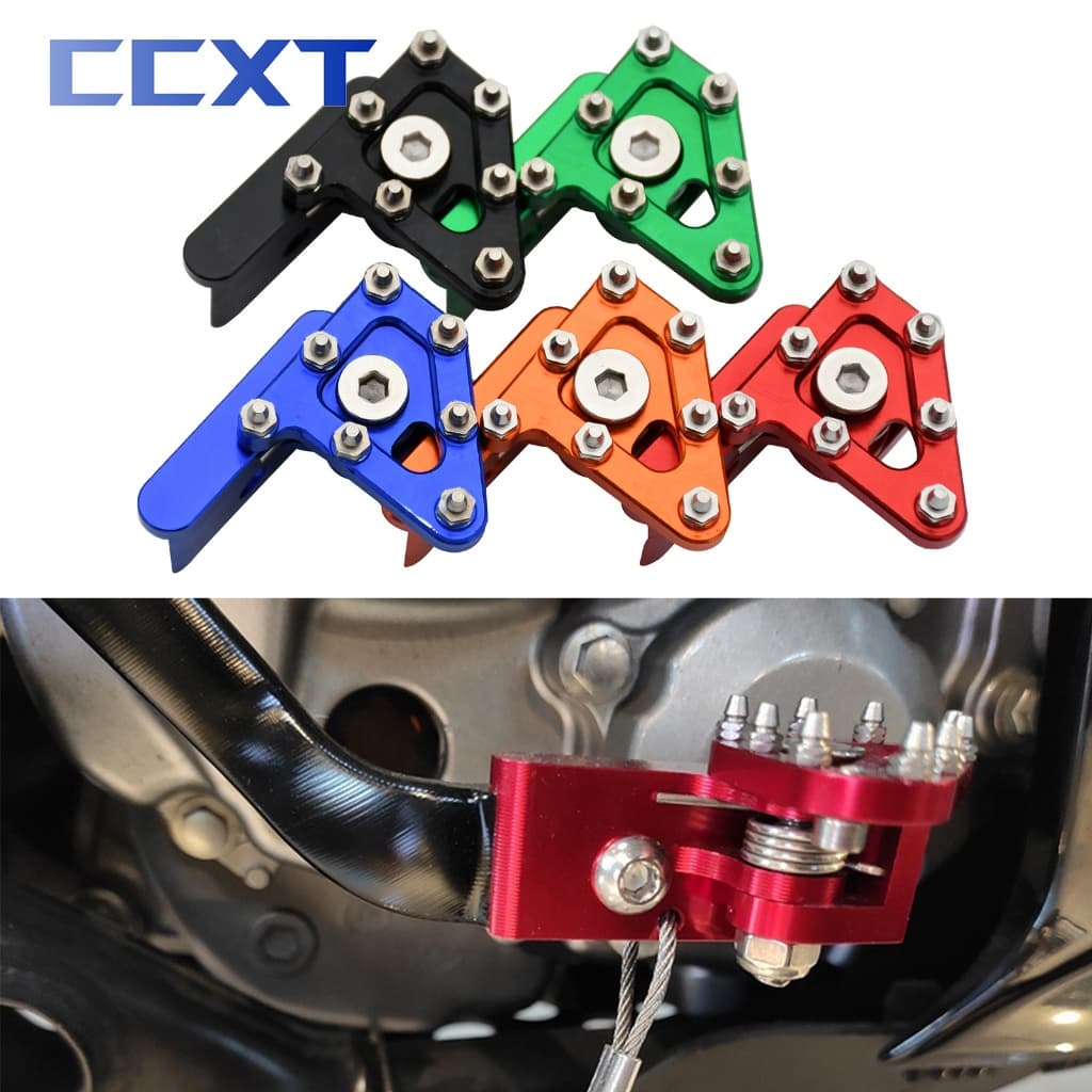 Motocross Universal CNC Alumínio Alavanca Do Pedal De Freio Traseiro Ponta Degrau Para Peças Universais 125-530cc