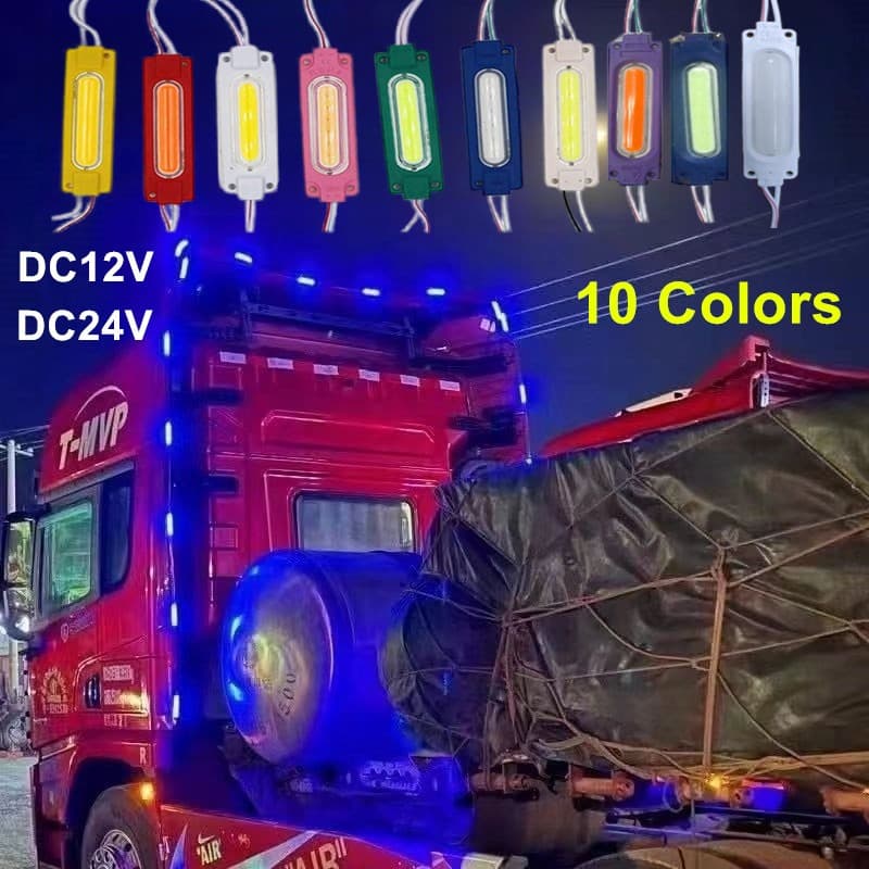 Módulo 6LED De 5/10/20 Peças 12V Ou 24V Luz Indicadora De Marcador Lateral De Caminhão Led COB À Prova D'água Para Decor