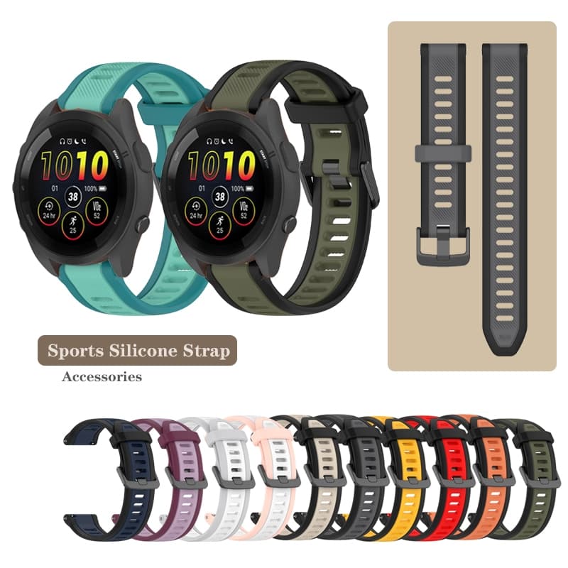 Pulseira De Silicone Esportiva De 18 Mm 20 22 Para Garmin Venu 4 3 3s 4s/sq 2/2s/Vivoactive 3 4 5 6/165 245 570 970 255 