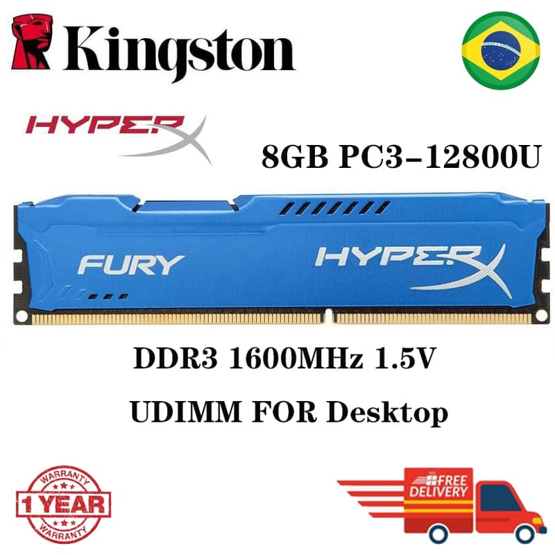 Kingston HyperX FURY 4gb 8gb ddr3 1333mhz 1600mhz 1866Mhz 240Pin Memória RAM PC3-12800U For Desktop