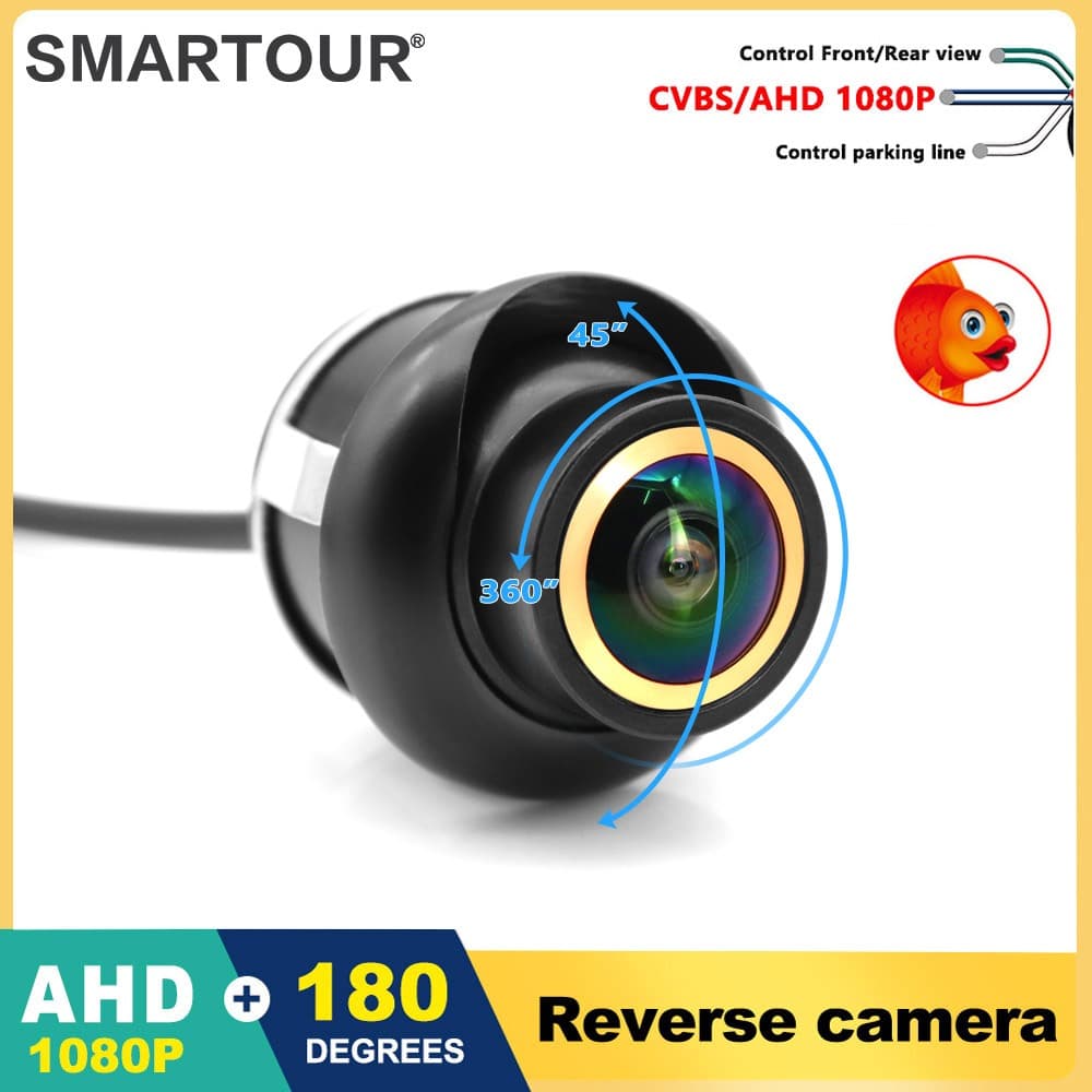 Smartour AHD 1920x1080P 4K CVBS Câmera De Visão Traseira Para Carro 180 Graus Golden Fisheye Len Noturna HD CCD À Prova D'água