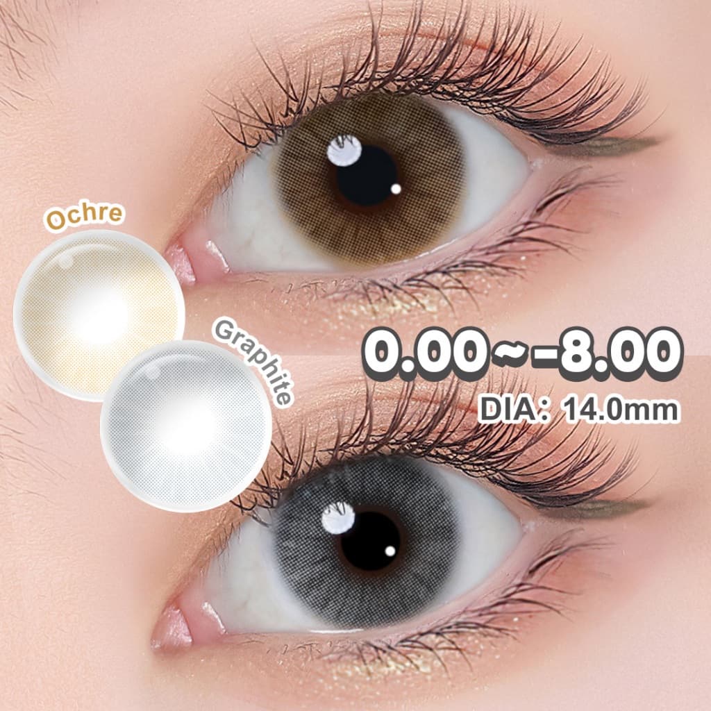 (0 ~-8.00) Magister Lentes De Contato Coloridas Hidrocor Grau Natural Sem Borda 14.0mm 2pcs
