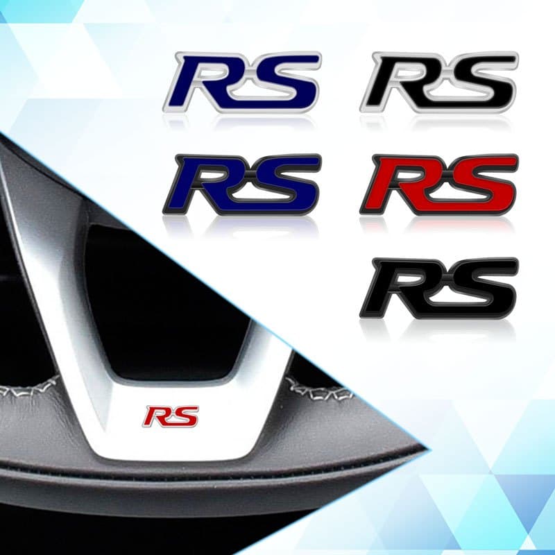 3D Pequeno Metal RS Emblema Volante Console Central Adesivo Interior Do Carro Para Chevrolet Captiva Lacetti Aveo Cruze 