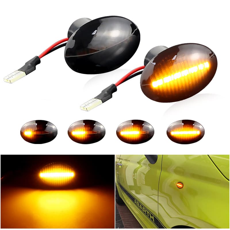 2PCS LED Marcador Lateral Dinâmico Luz De Sinalização De Giro Para Fiat 500 Ford KA 2009-up Lancia Lybra Ypsilon Alfa 4C