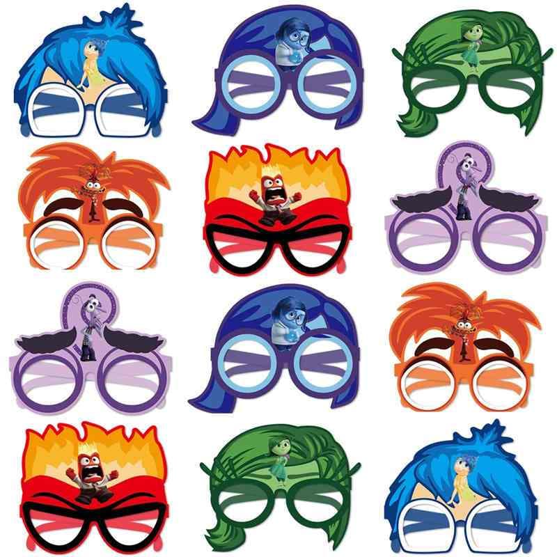 12pc/Lot " inside out ") Tema Festa Máscaras De Papel Para Os Olhos Kids Toy Paper Glasses Favor